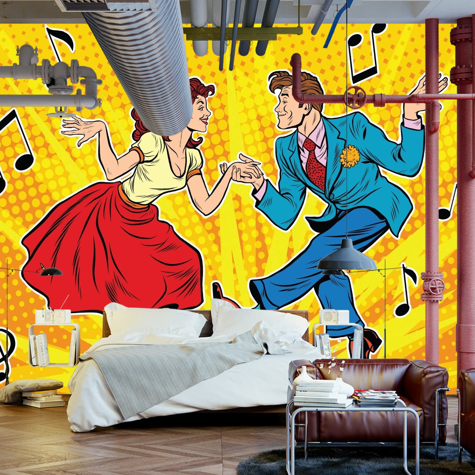 Fototapet Dansepar I Popkunststil