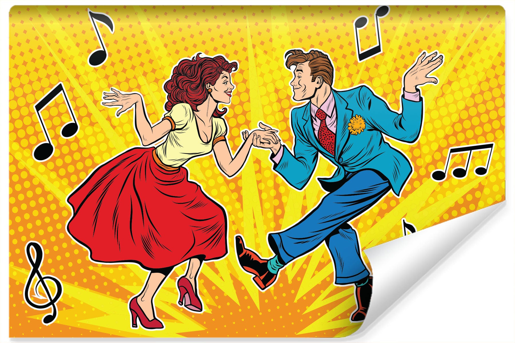 Fototapet Dansepar I Popkunststil