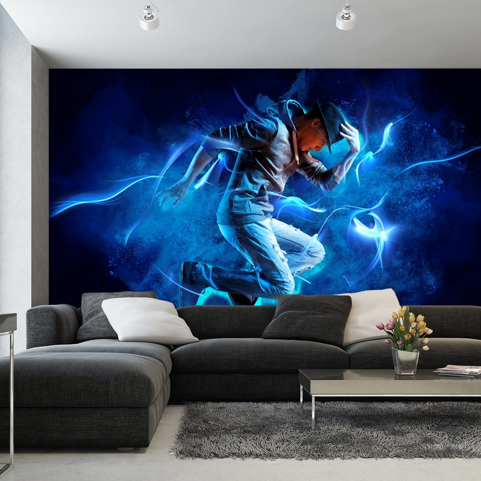 Fototapet Danser Under En Forestilling Med Spesialeffekter