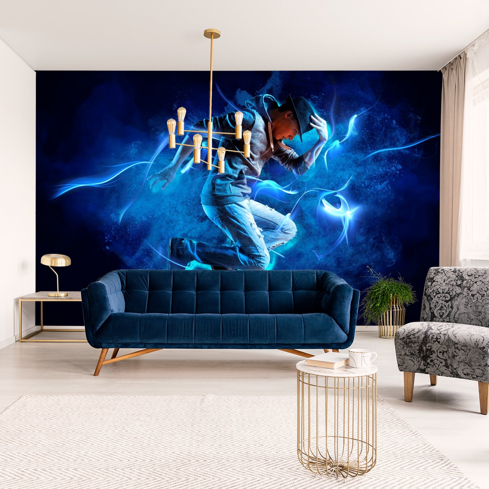 Fototapet Danser Under En Forestilling Med Spesialeffekter