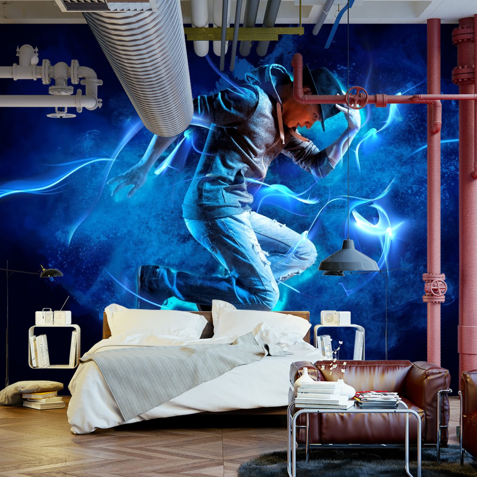 Fototapet Danser Under En Forestilling Med Spesialeffekter