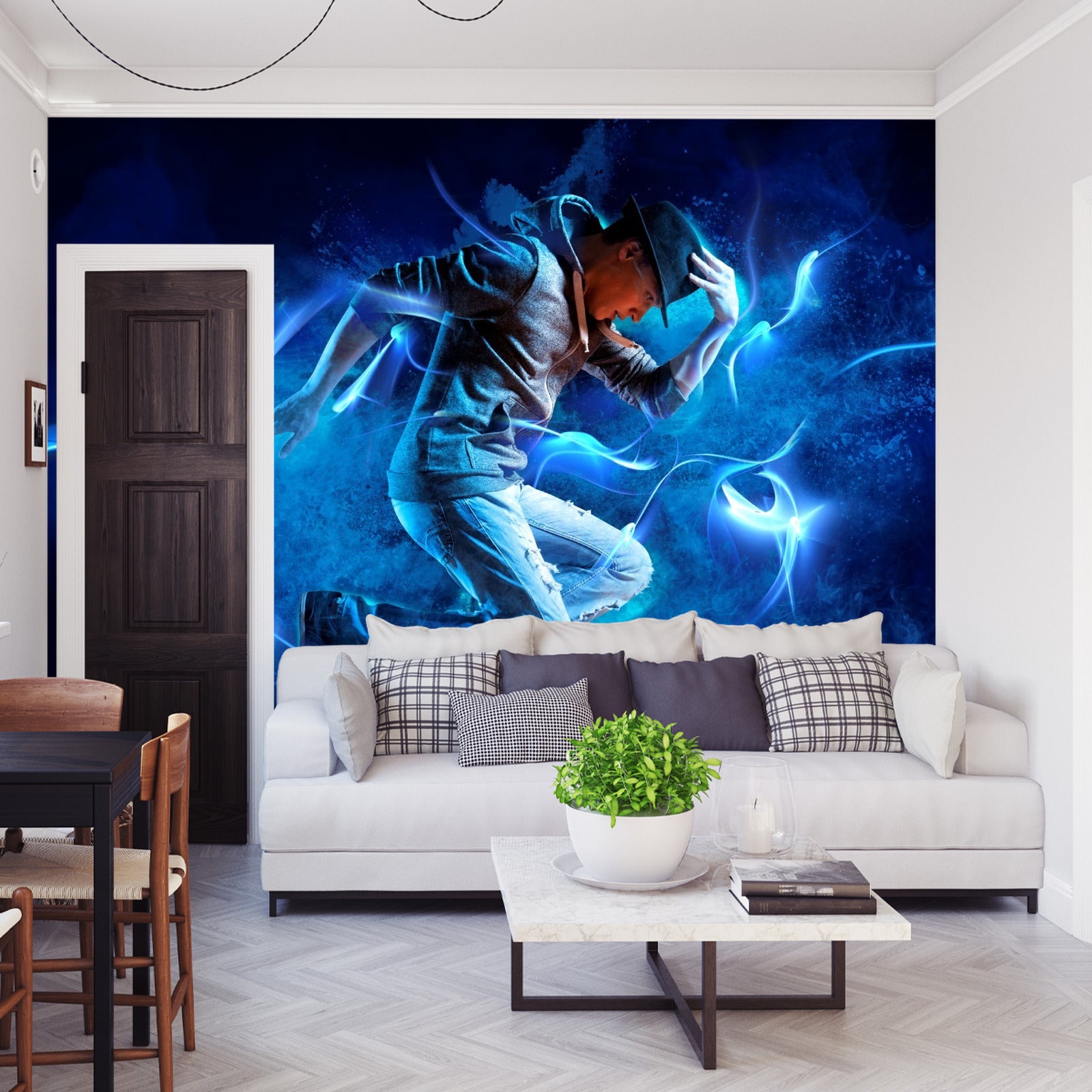 Fototapet Danser Under En Forestilling Med Spesialeffekter