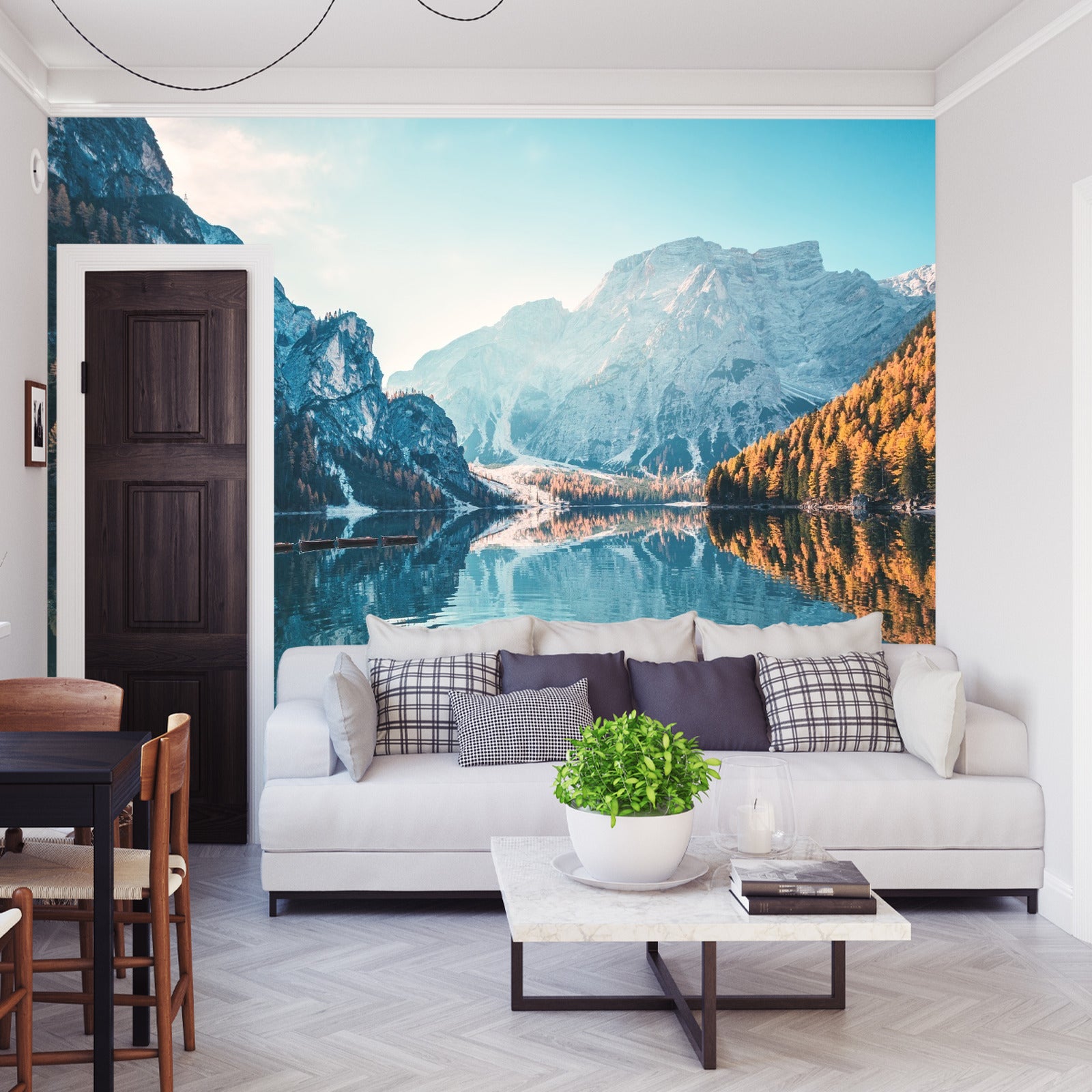 Fototapet Lake Lago Di Braies I Italia