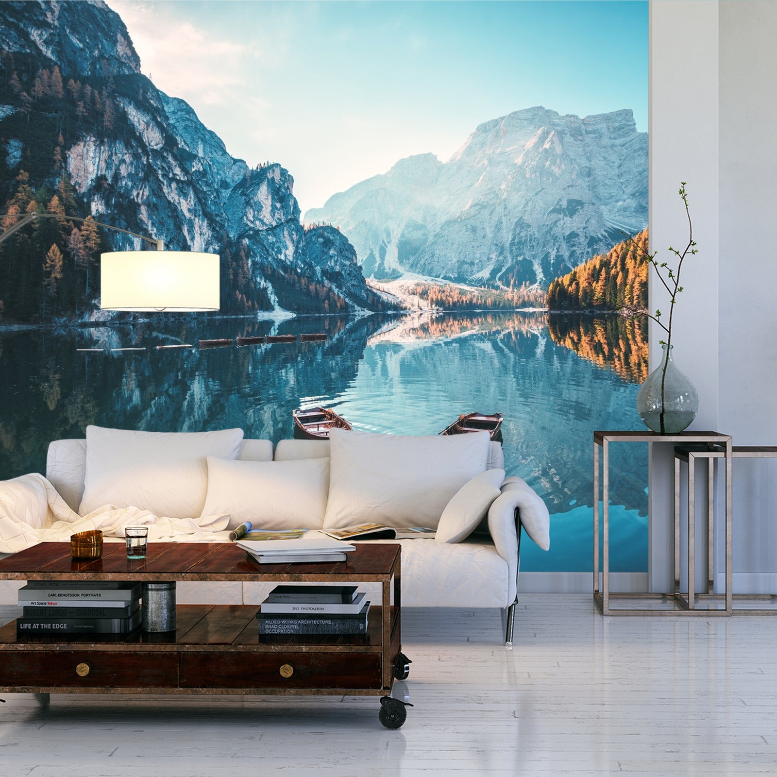 Fototapet Lake Lago Di Braies I Italia