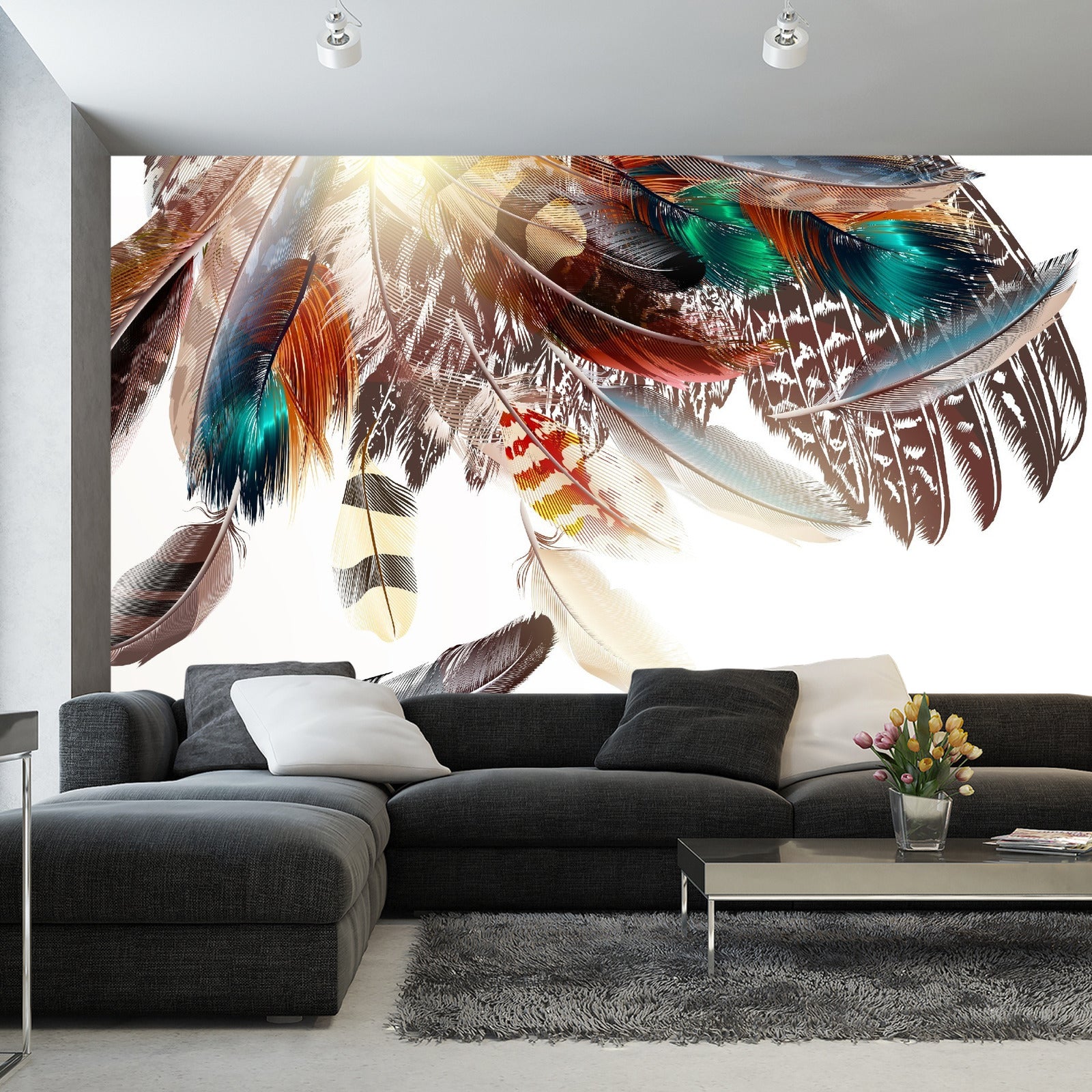 Fototapet Fjær I Boho-Stil