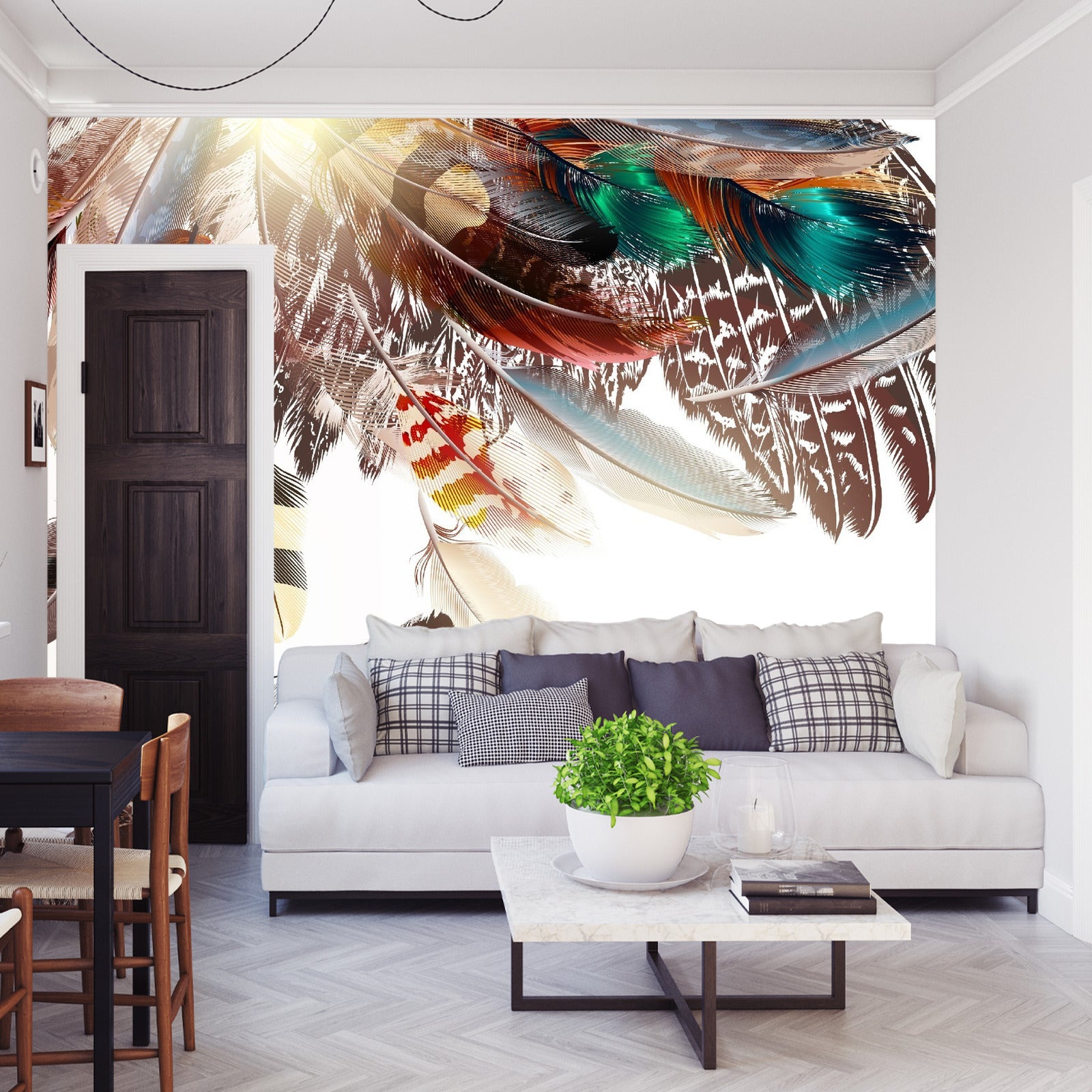 Fototapet Fjær I Boho-Stil