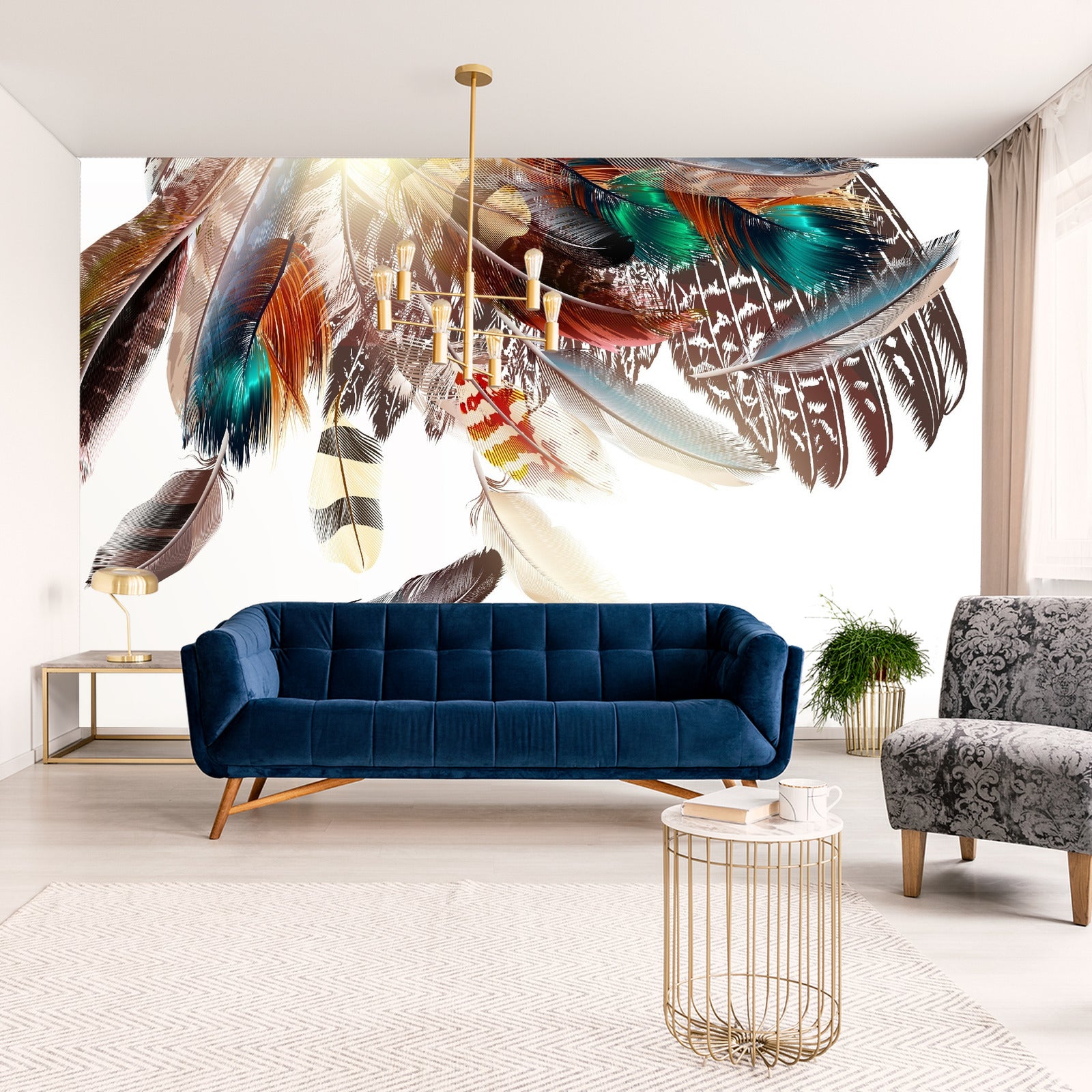 Fototapet Fjær I Boho-Stil