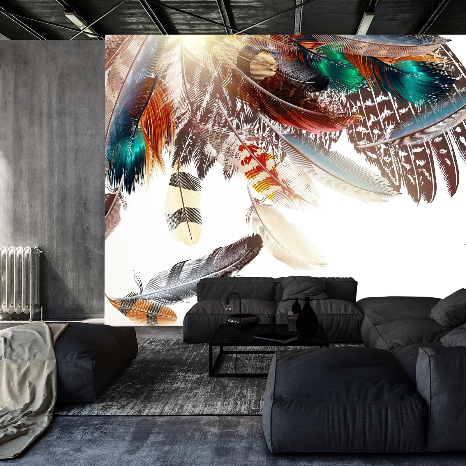 Fototapet Fjær I Boho-Stil