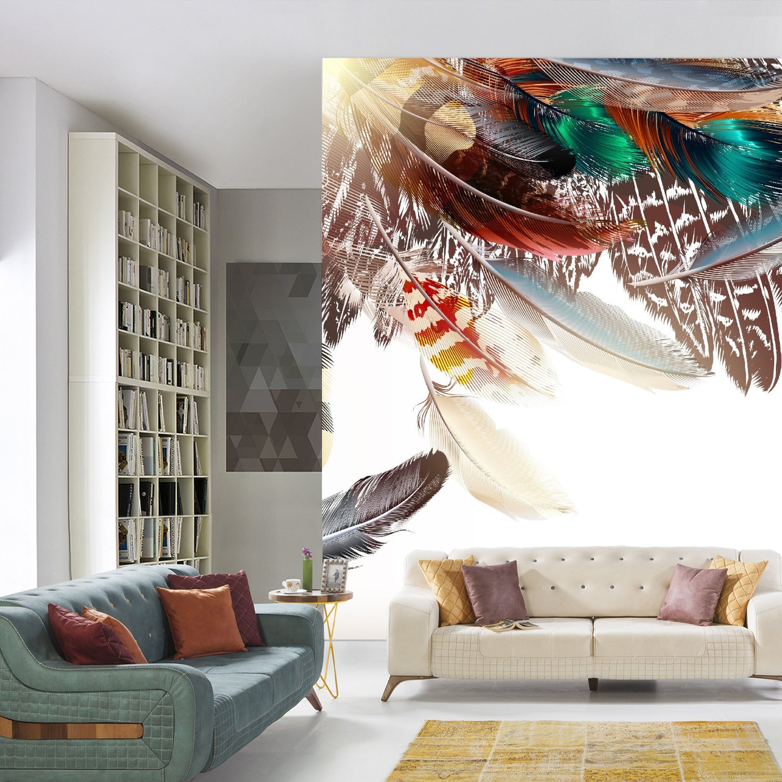 Fototapet Fjær I Boho-Stil