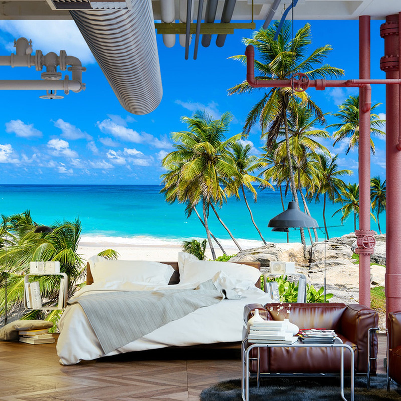 Fototapet Beach Ocean Palmer