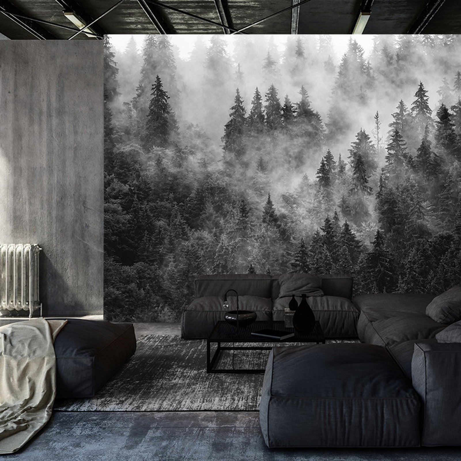 Fototapet Skog I Tåke