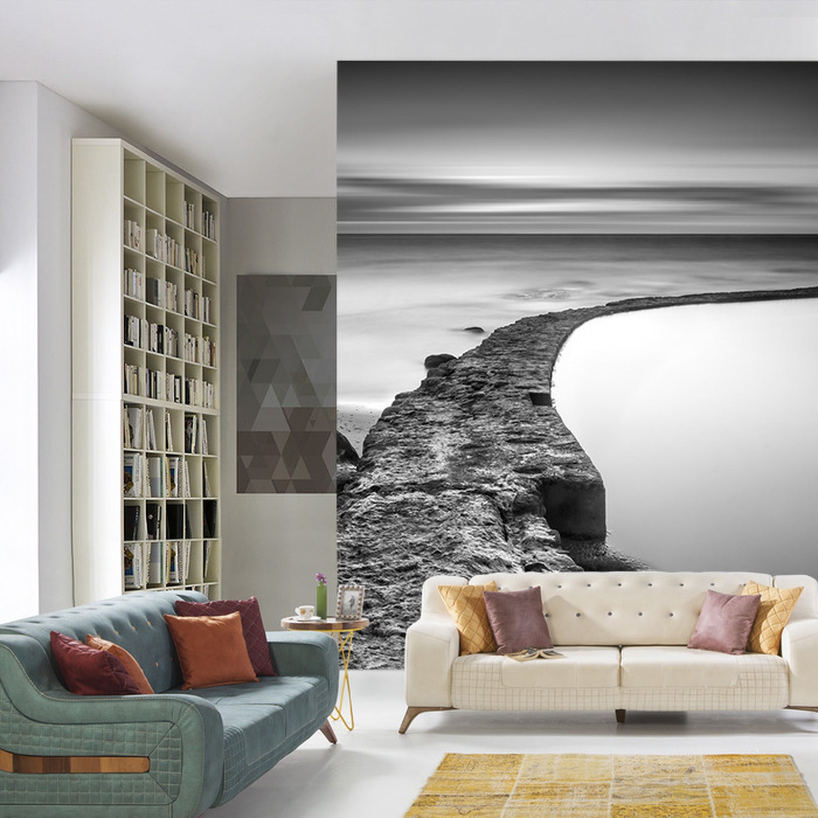 Fototapet Strand Sjøbergarter