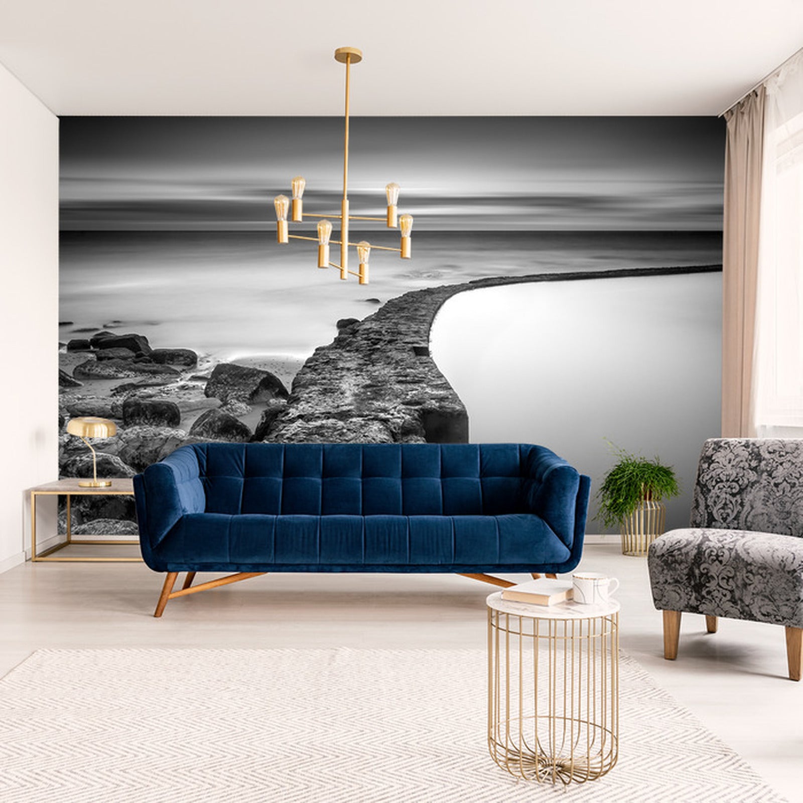 Fototapet Strand Sjøbergarter