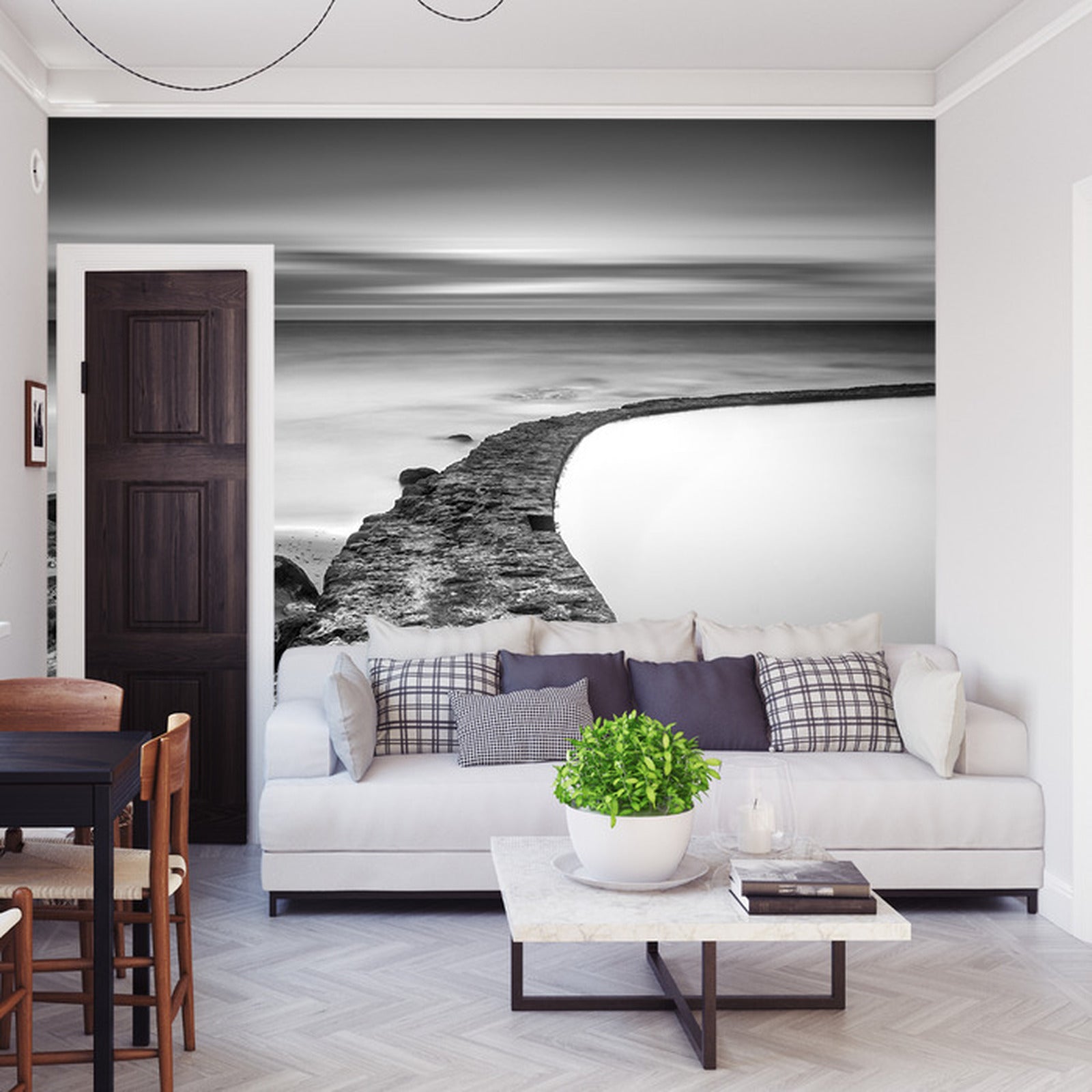 Fototapet Strand Sjøbergarter