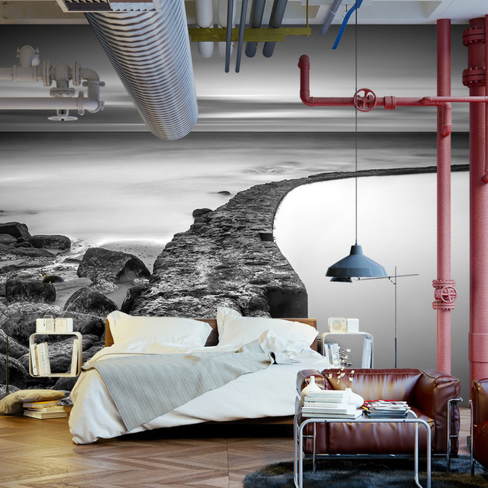 Fototapet Strand Sjøbergarter