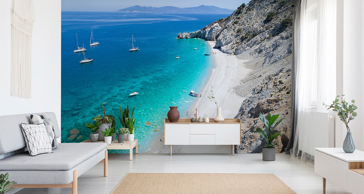 Fototapet Strand Sjøbergarter