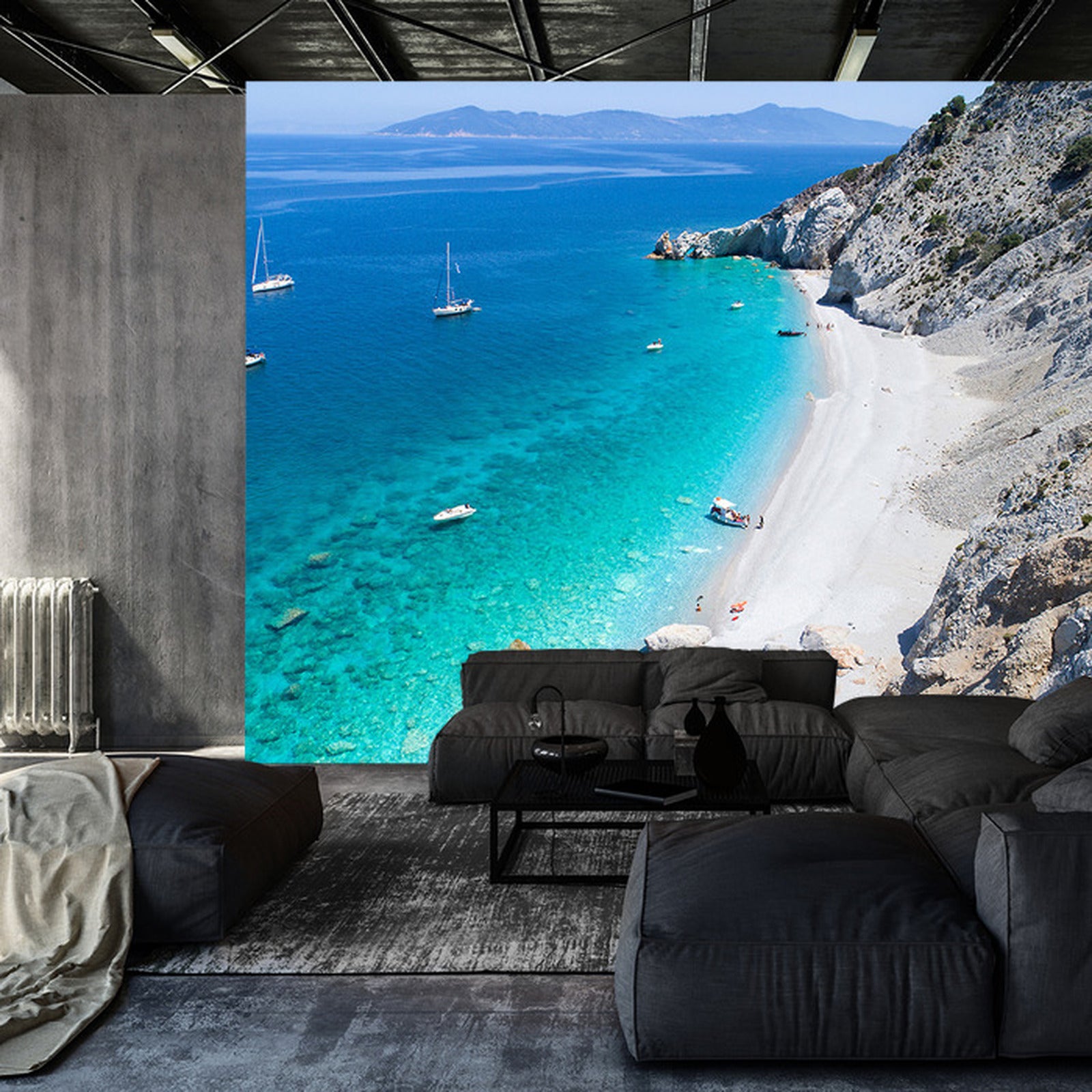 Fototapet Strand Sjøbergarter