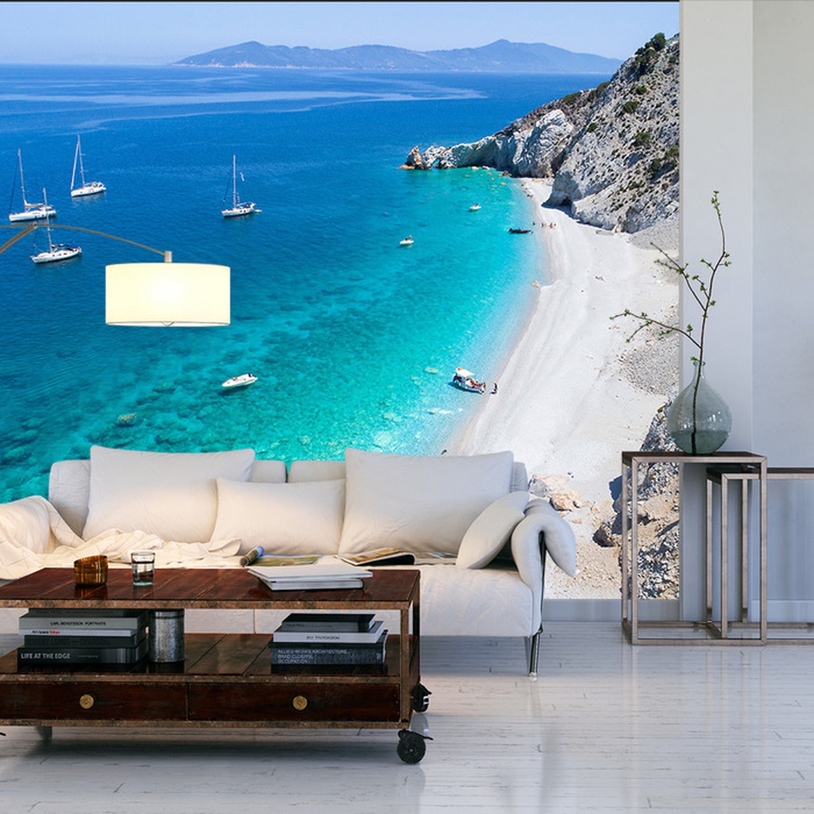 Fototapet Strand Sjøbergarter