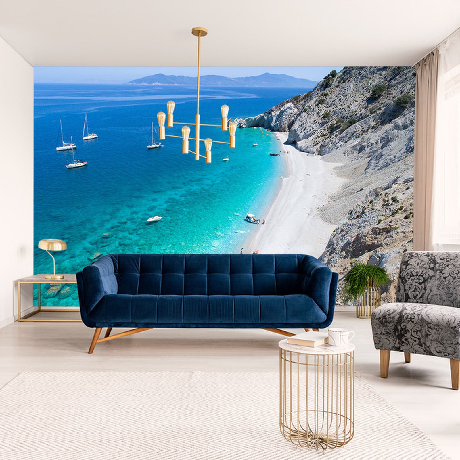 Fototapet Strand Sjøbergarter