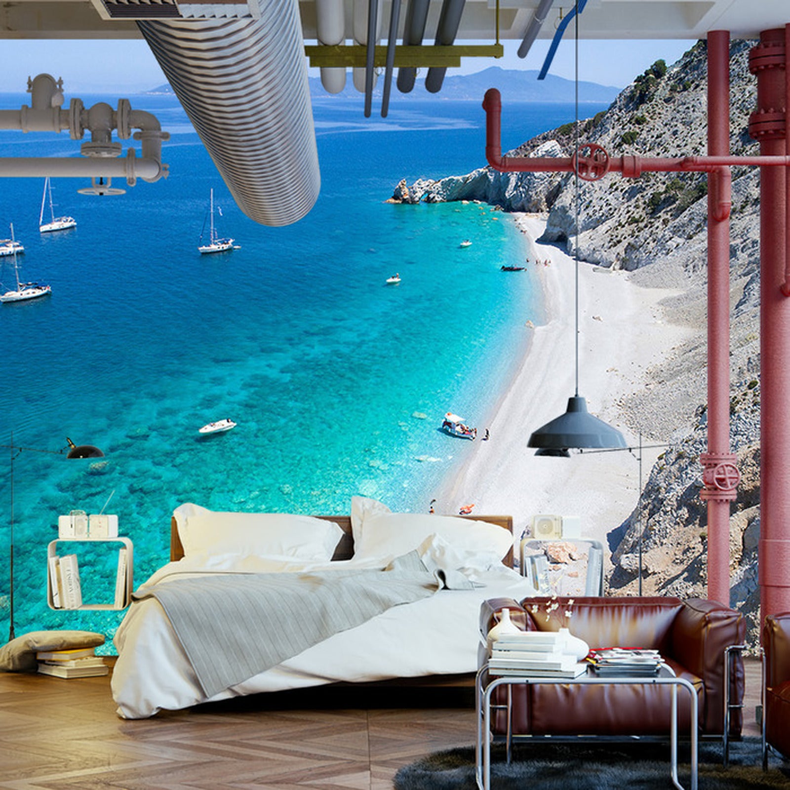 Fototapet Strand Sjøbergarter