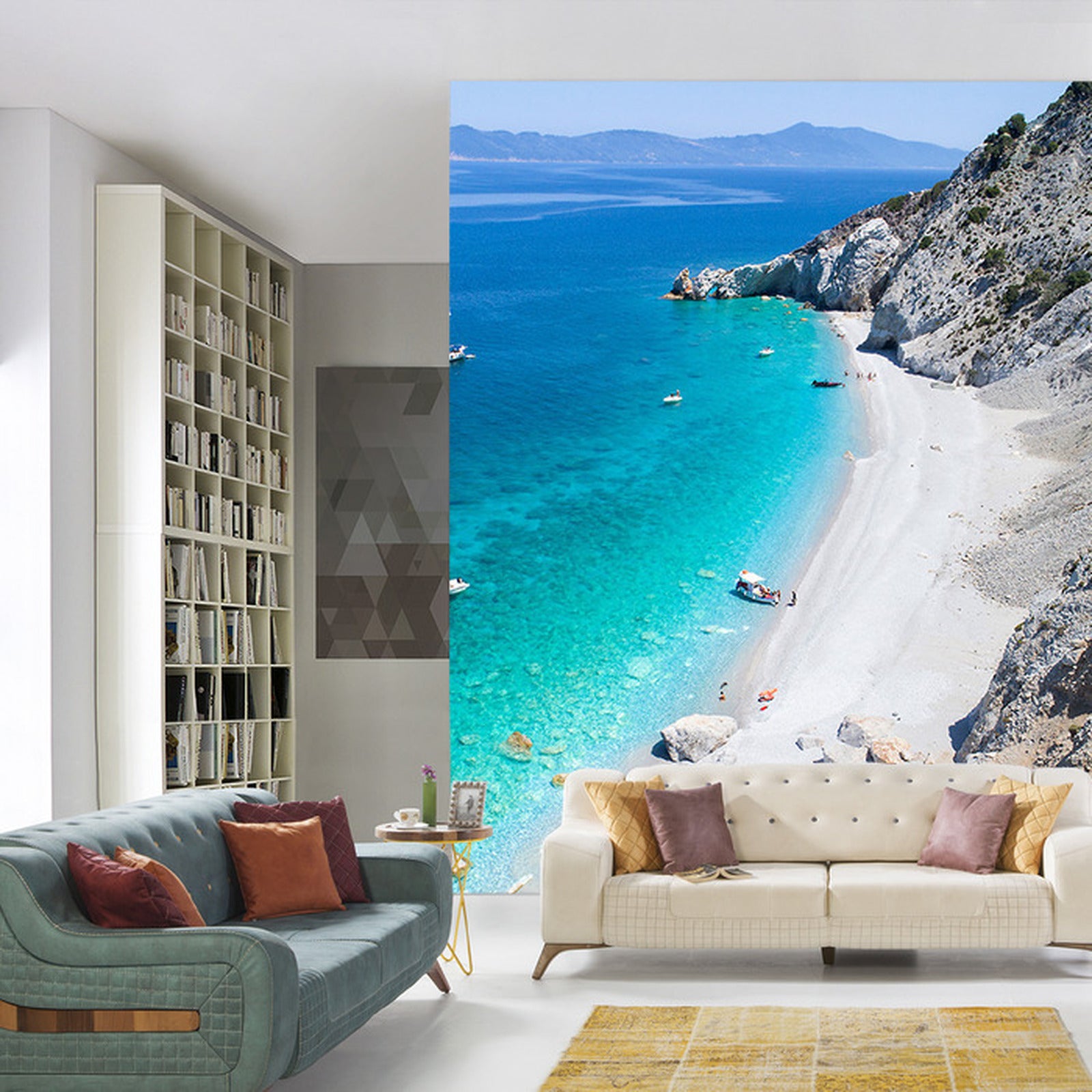 Fototapet Strand Sjøbergarter