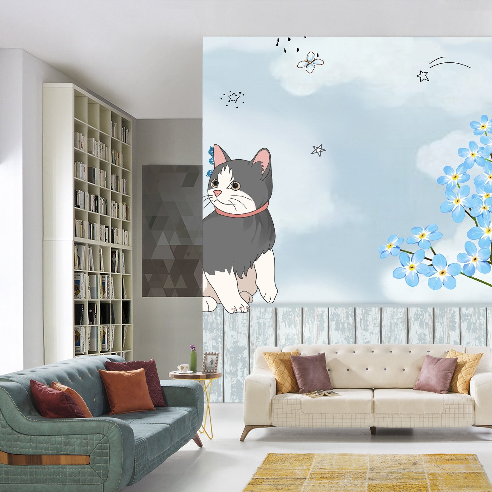 Fototapet Katt På Et Gjerde