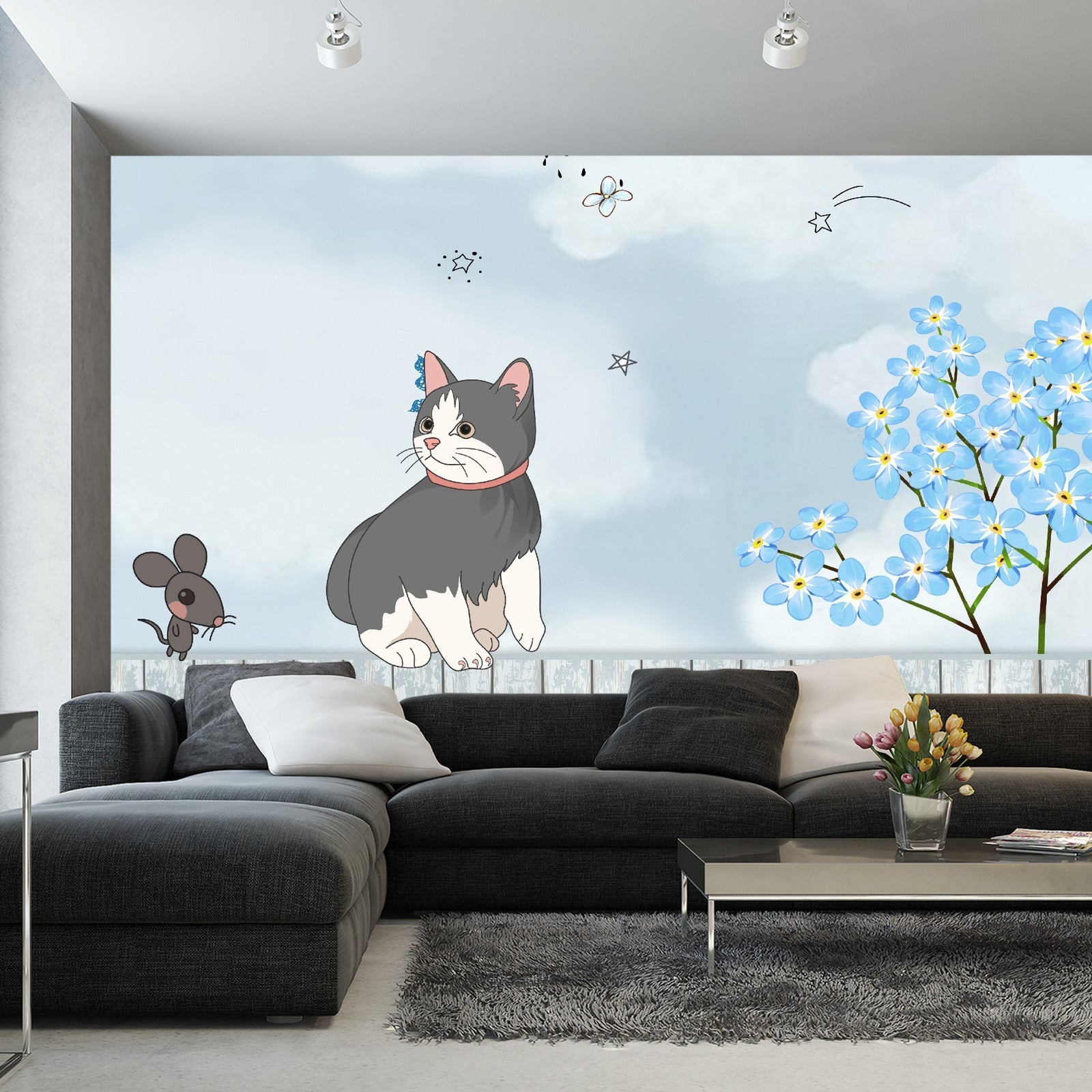 Fototapet Katt På Et Gjerde