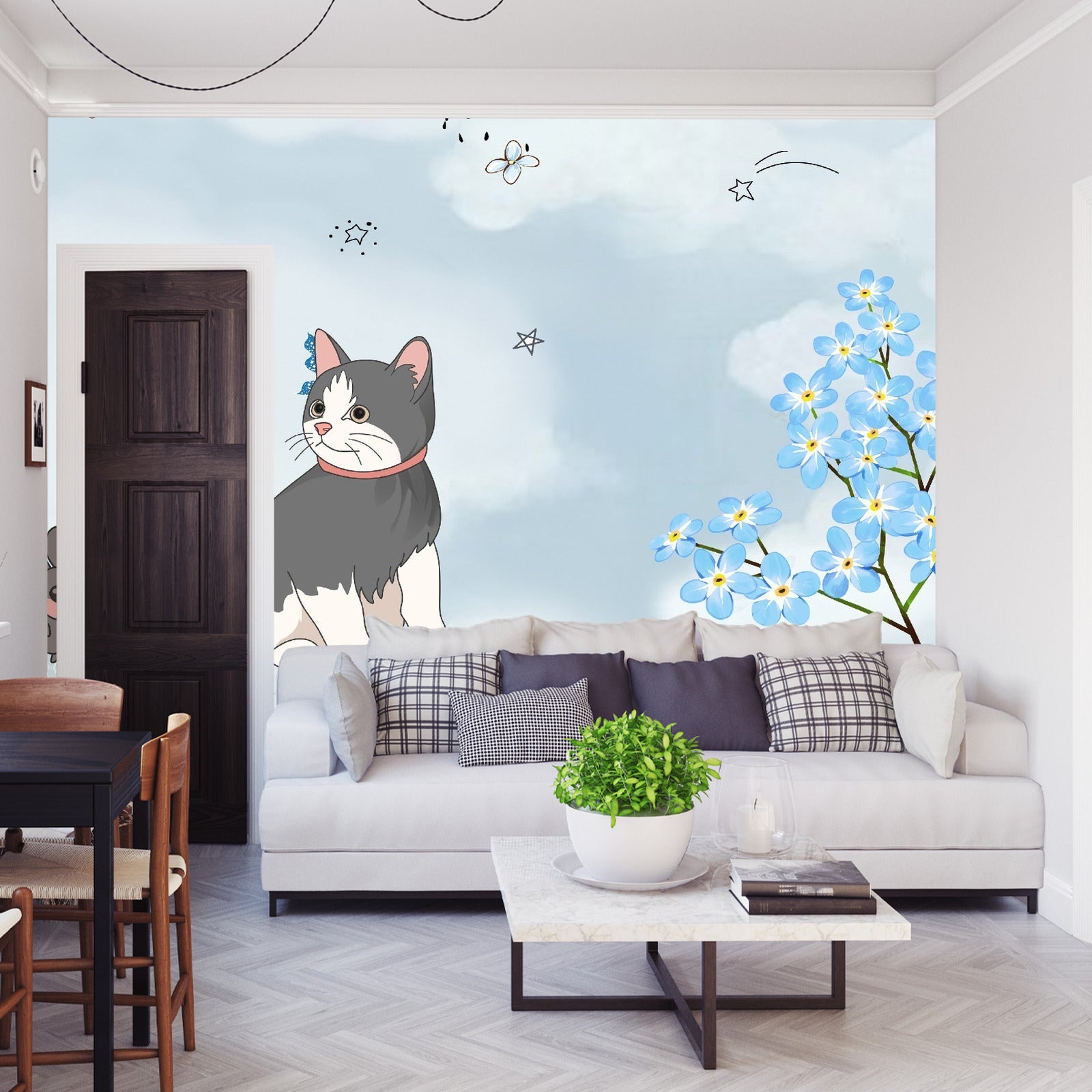 Fototapet Katt På Et Gjerde