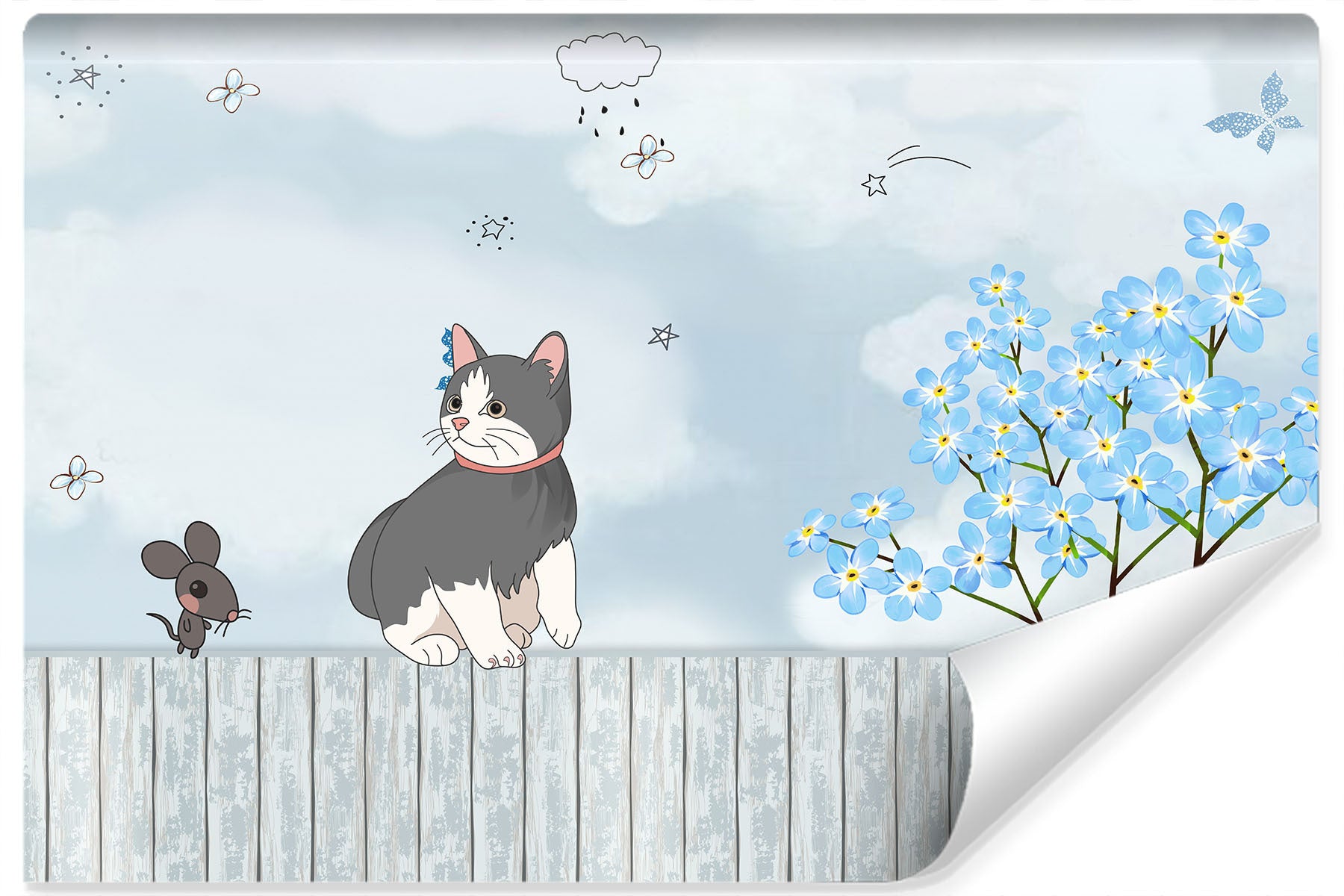 Fototapet Katt På Et Gjerde