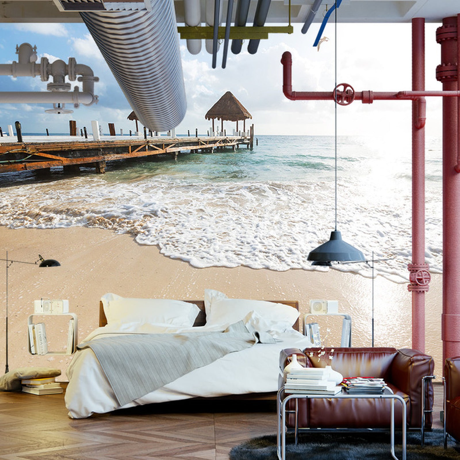 Fototapet Beach Sun Bridge