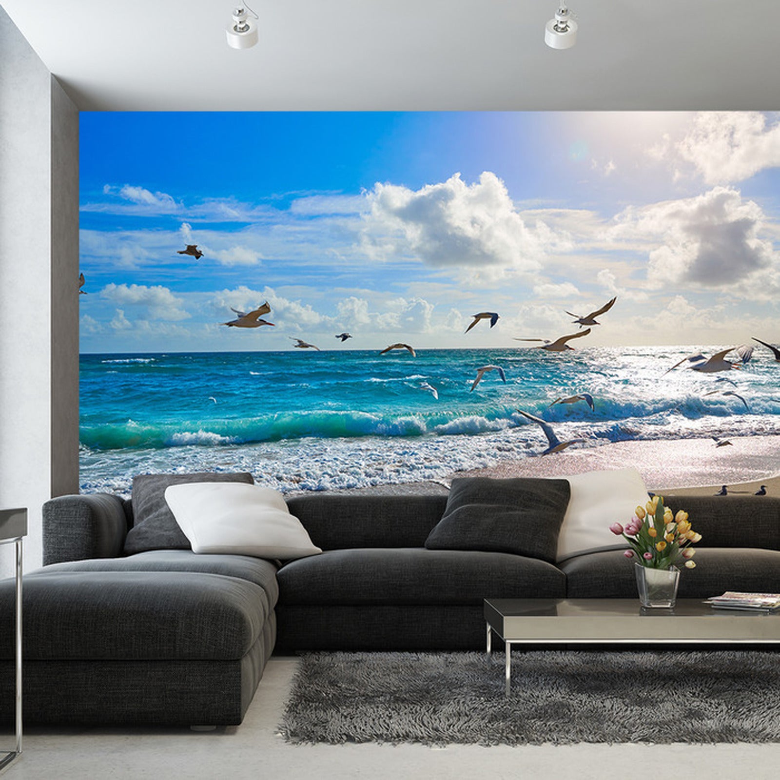 Fototapet Strand Sjøbølger
