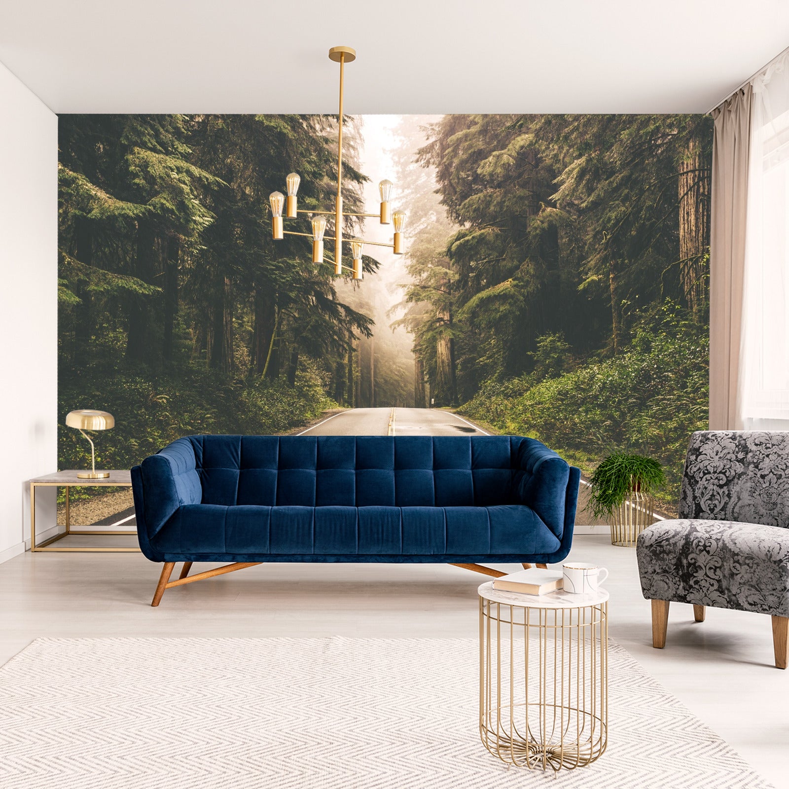 Fototapet Vei I En Amerikansk Skog