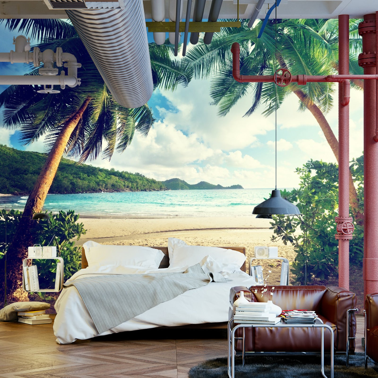 Fototapet Palmer På Seychellene