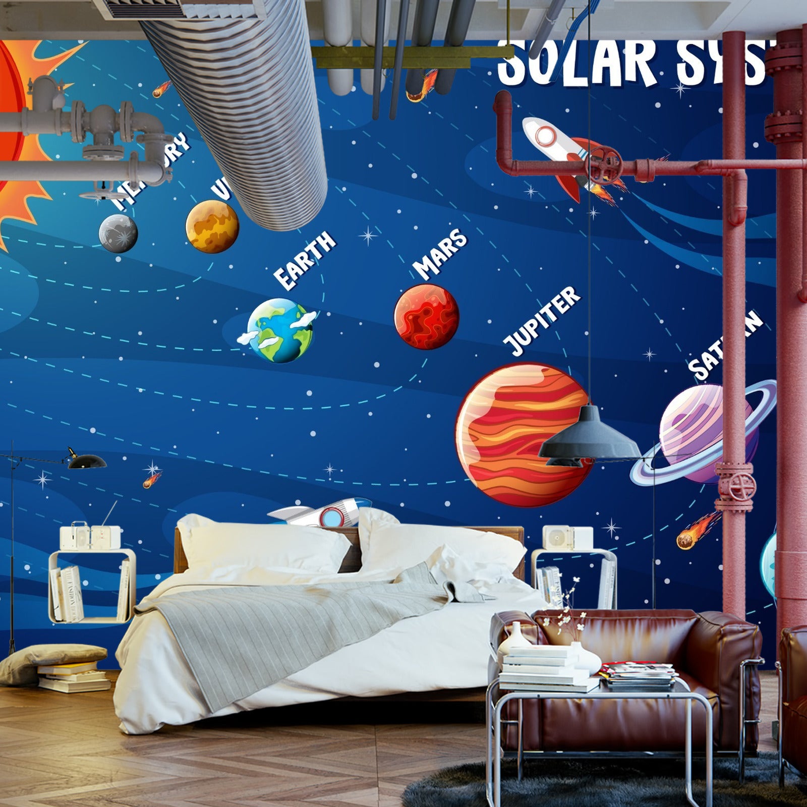 Fototapet Infografikk Om Solsystemet