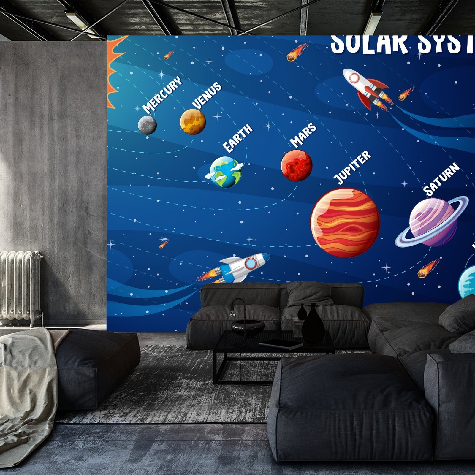 Fototapet Infografikk Om Solsystemet