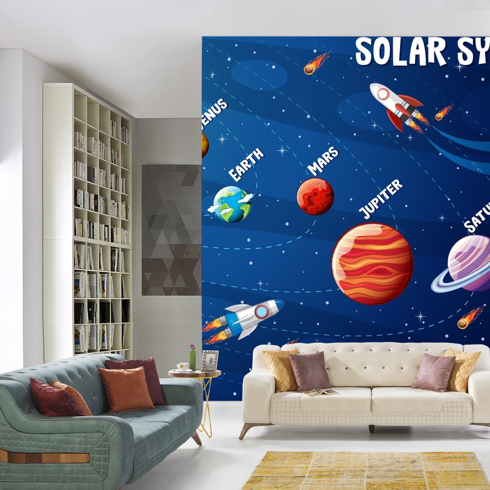 Fototapet Infografikk Om Solsystemet