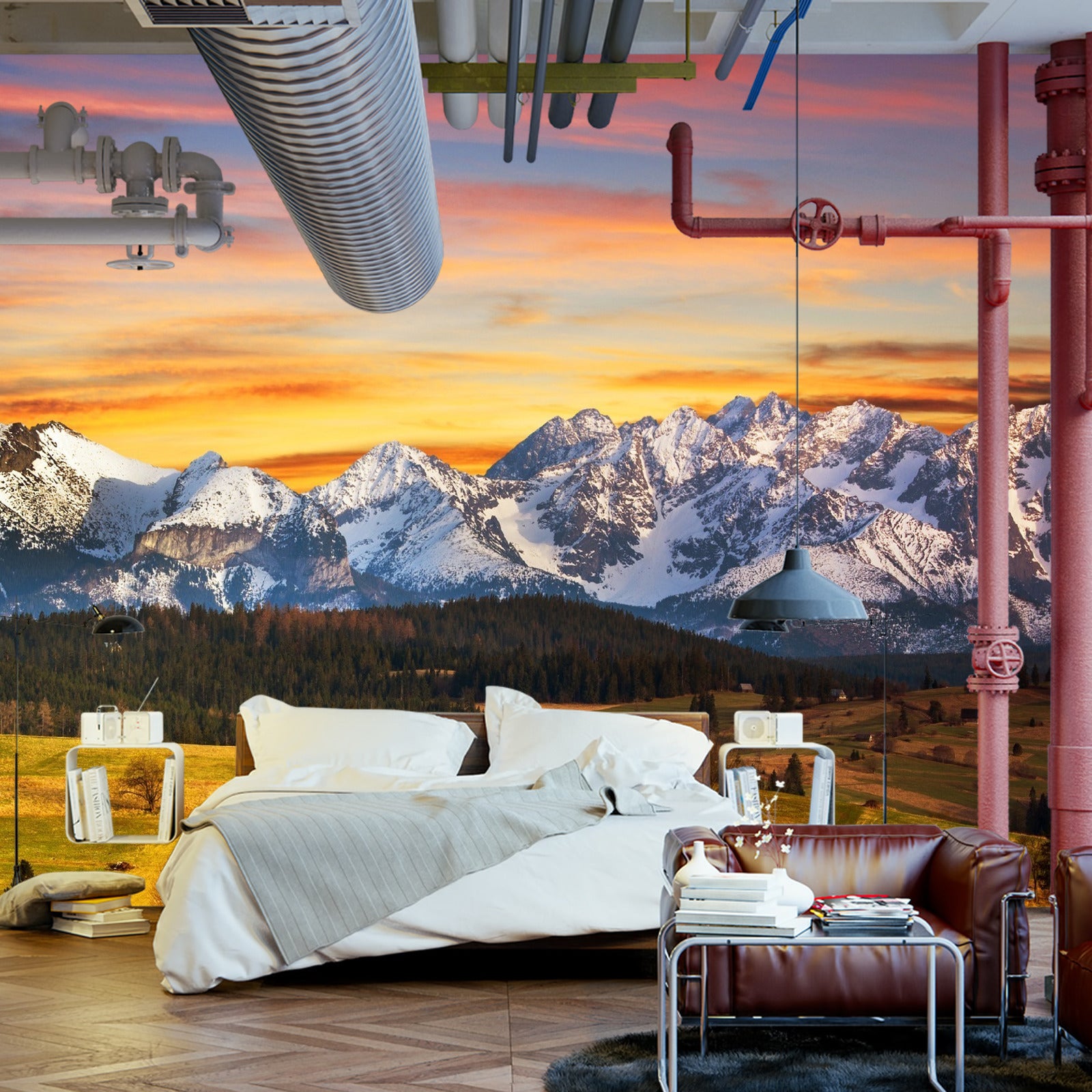 Fototapet Tatrafjellene Ved Solnedgang