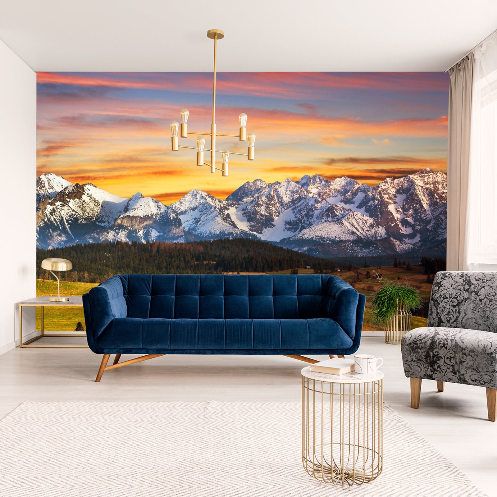 Fototapet Tatrafjellene Ved Solnedgang