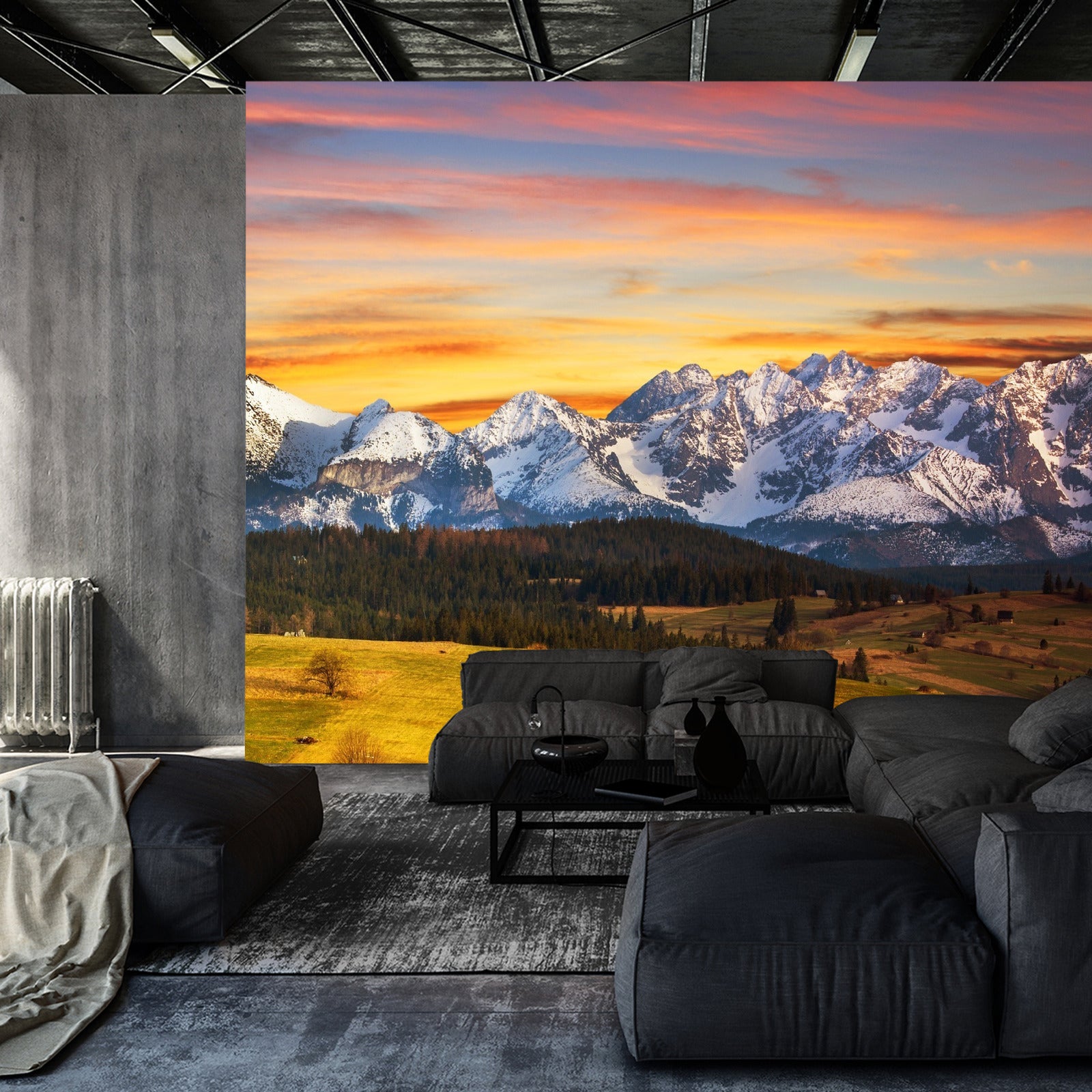 Fototapet Tatrafjellene Ved Solnedgang