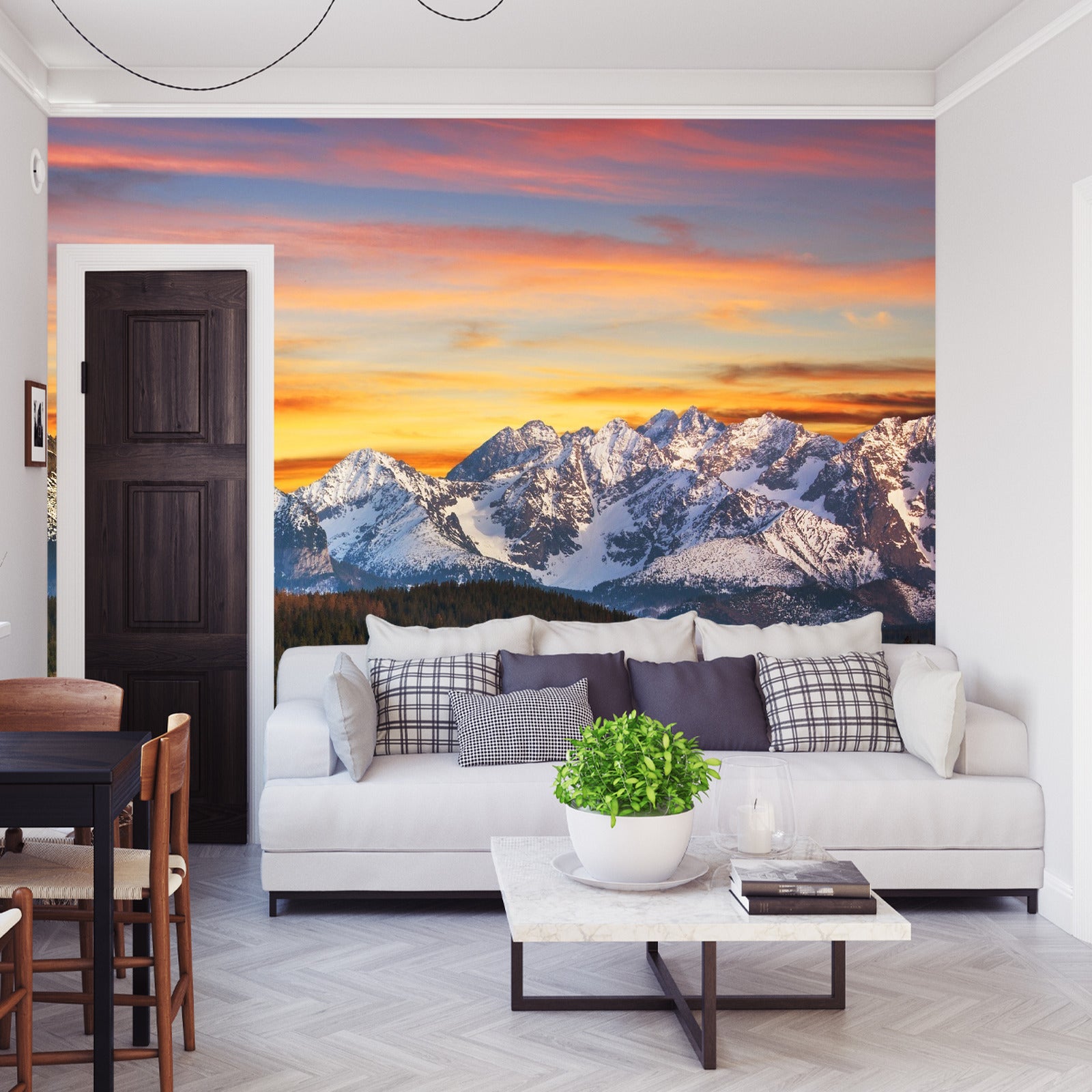 Fototapet Tatrafjellene Ved Solnedgang