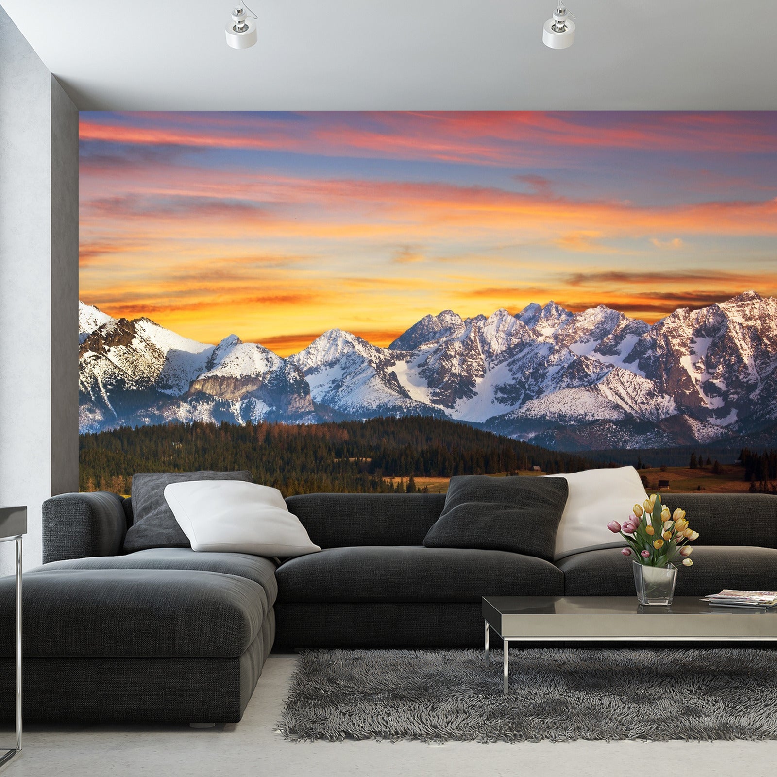 Fototapet Tatrafjellene Ved Solnedgang