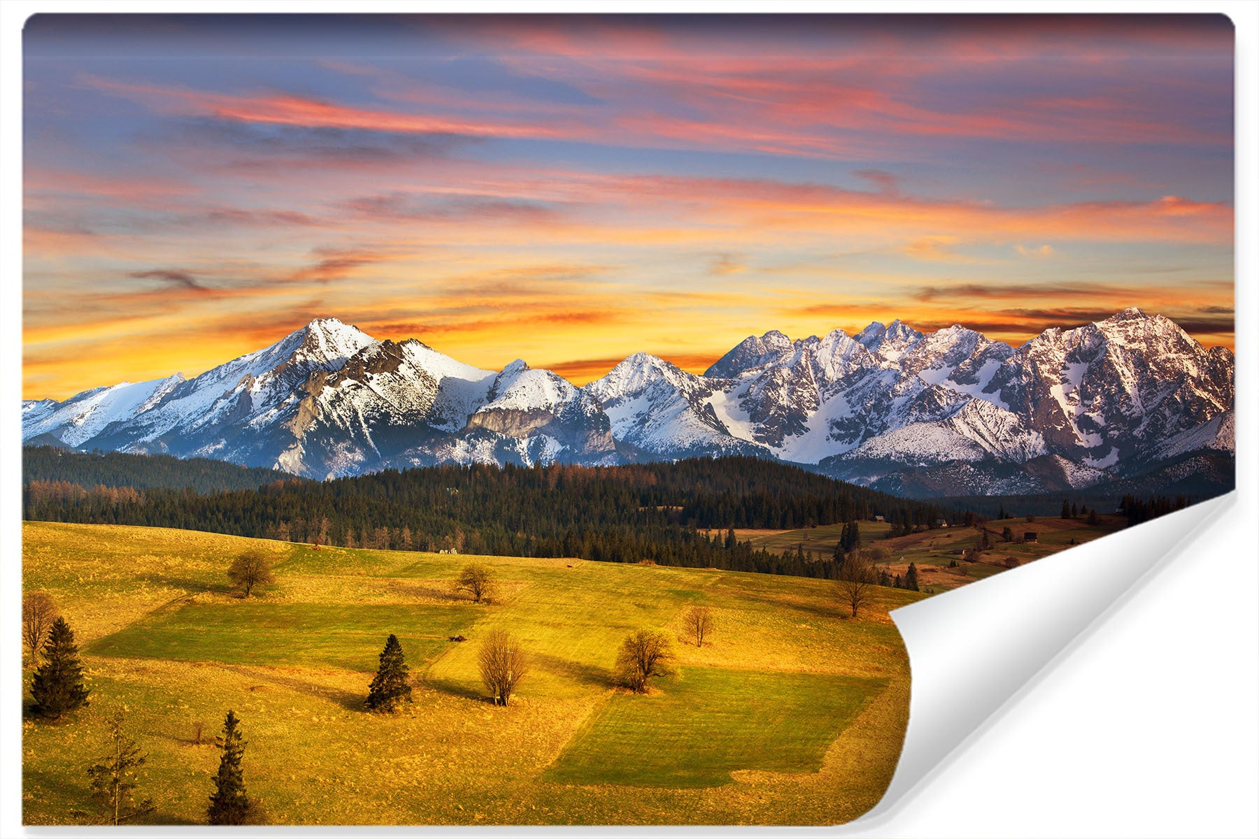 Fototapet Tatrafjellene Ved Solnedgang