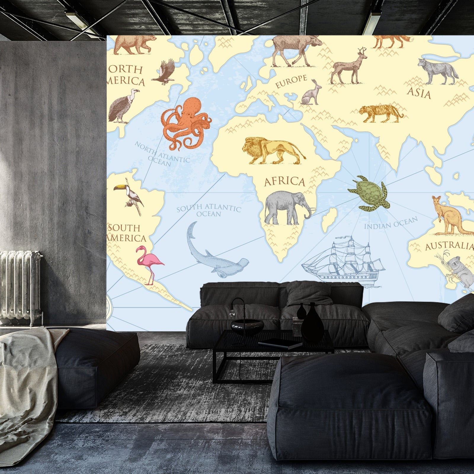 Fototapet Kart For Barn Vintage