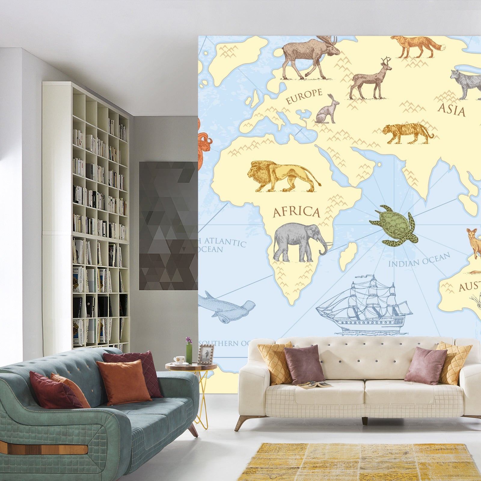 Fototapet Kart For Barn Vintage