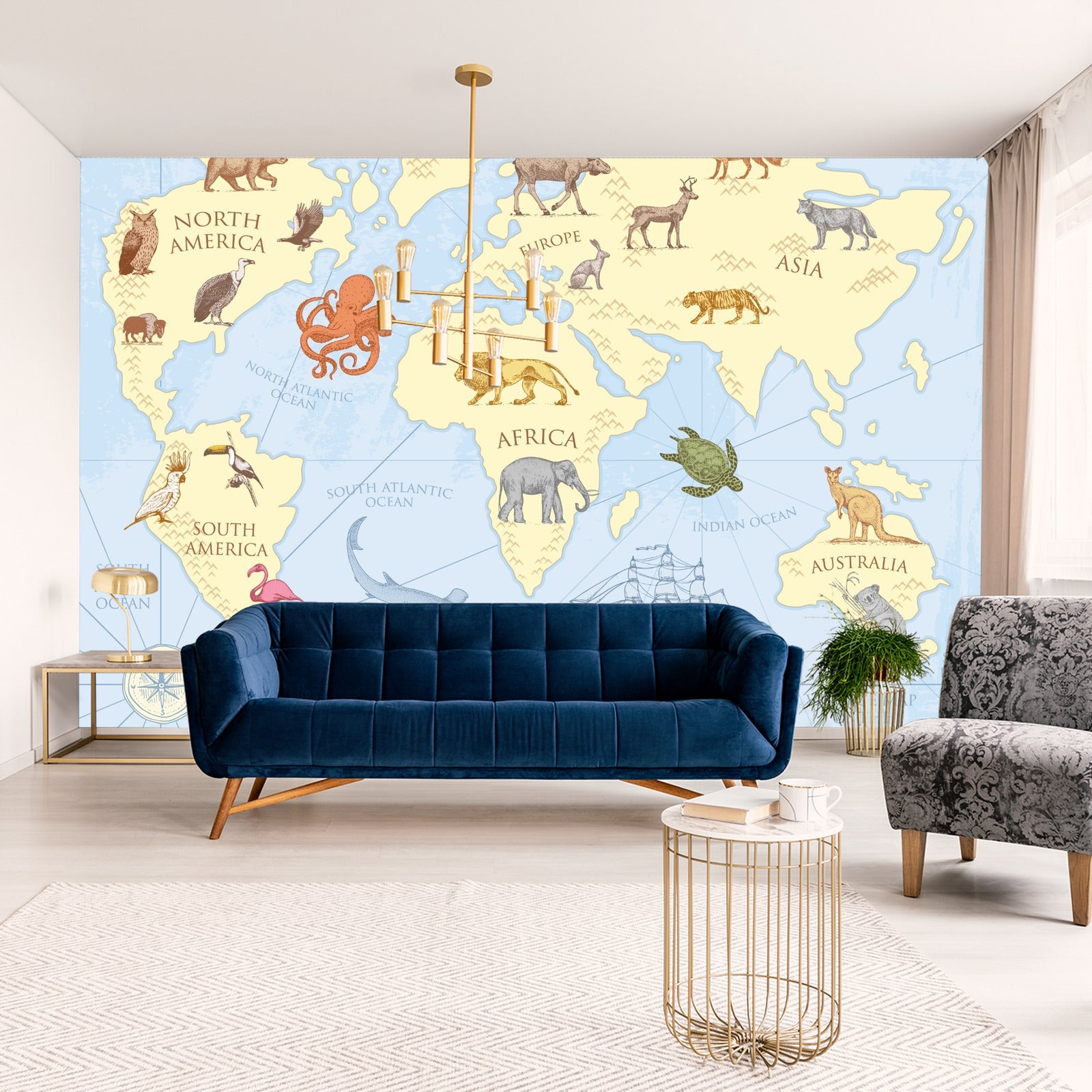 Fototapet Kart For Barn Vintage