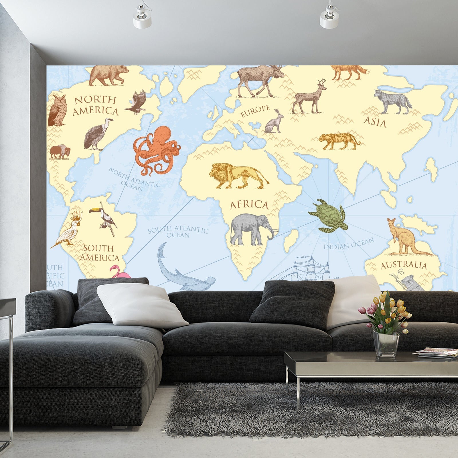 Fototapet Kart For Barn Vintage