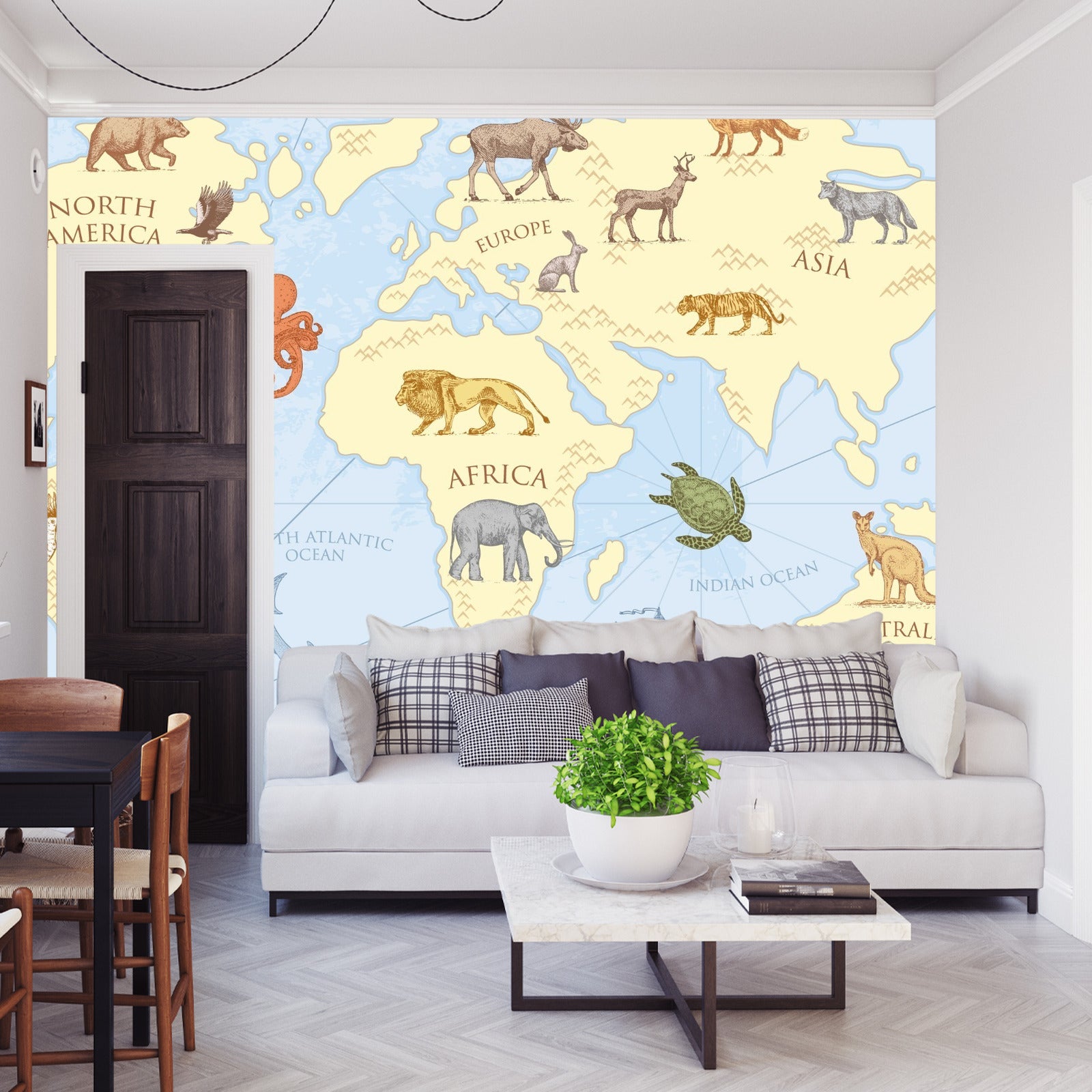 Fototapet Kart For Barn Vintage