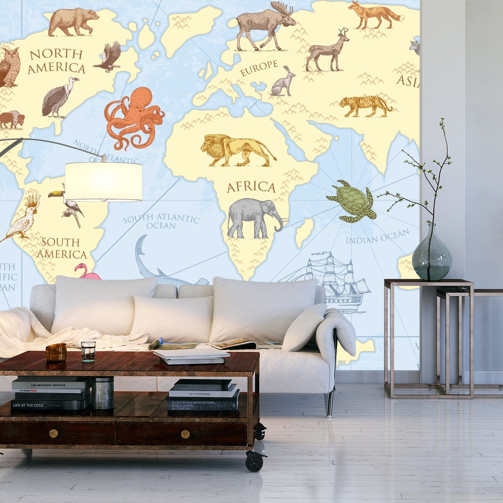 Fototapet Kart For Barn Vintage