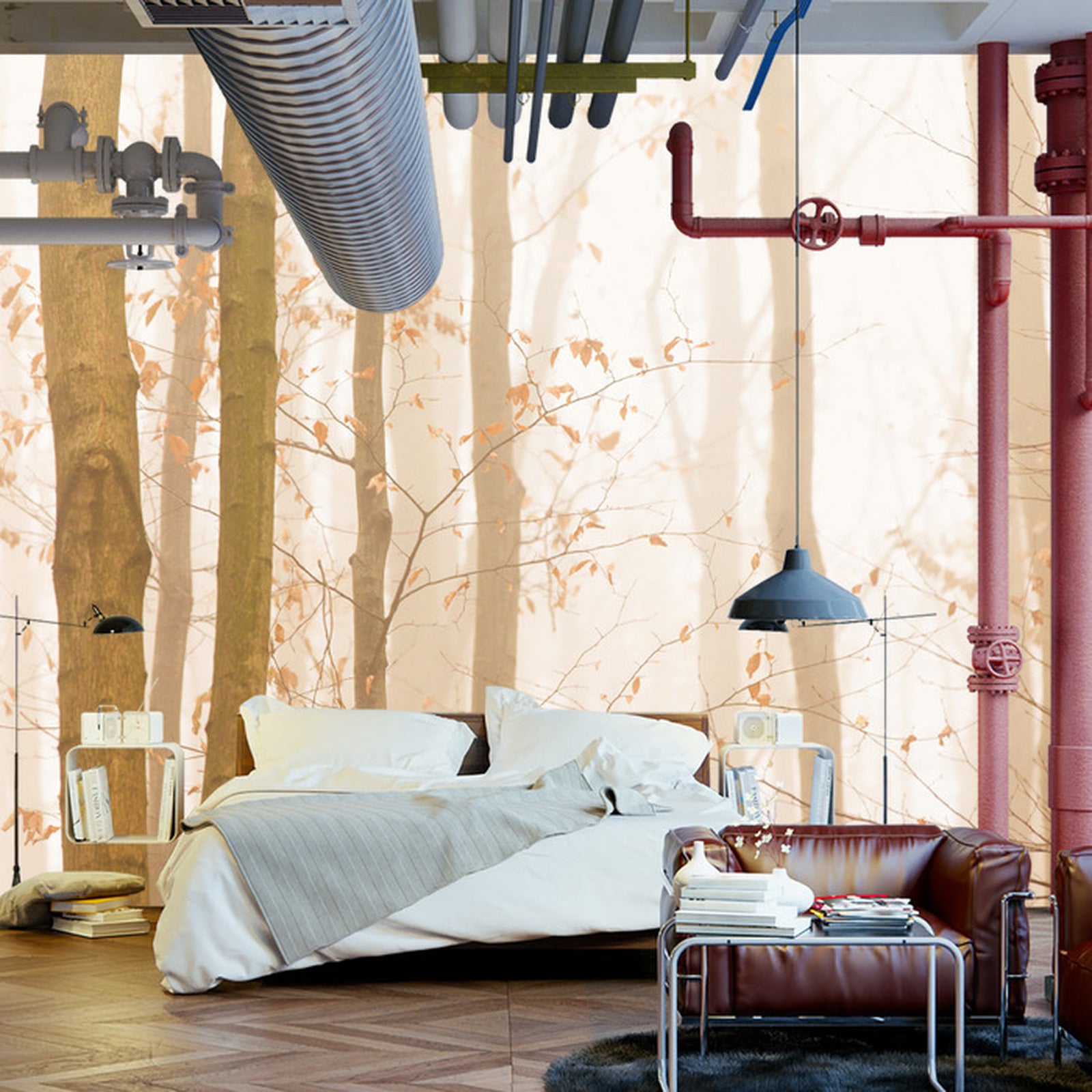 Fototapet Skog I Tåke