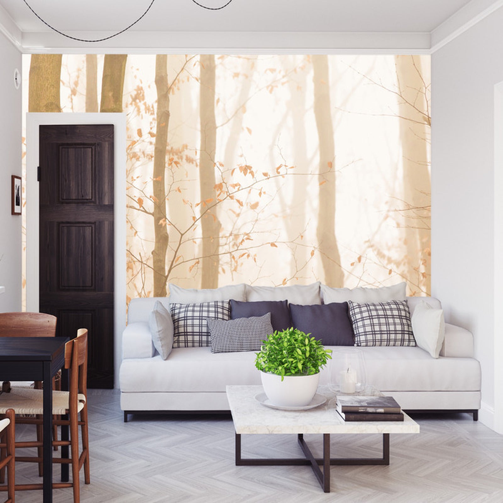 Fototapet Skog I Tåke